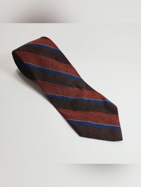 Private Club Brown Stripe Pattern Men's Acrylic Neck Tie 56x3.25"